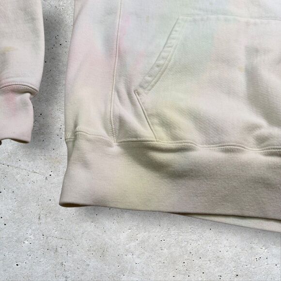 Champion Reverse Weave Hoodie Tie-Dye Upcycled Pastel Pullover Teal Hood Size L - Picture 5 of 16